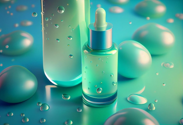 Cosmetic skin care product on green AI Generated