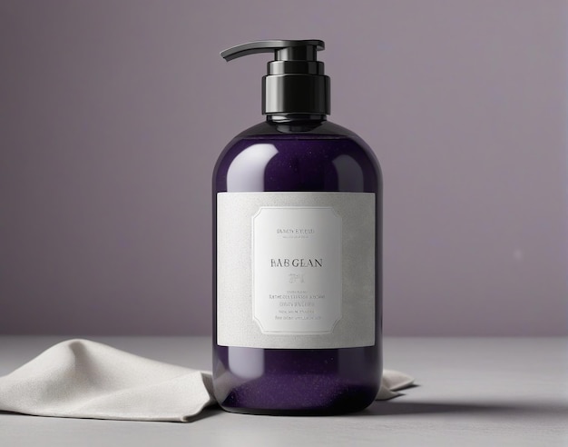 Photo cosmetic skincare perfume beauty mockup a bottle of lavender hand lotion next to a bottle of lave