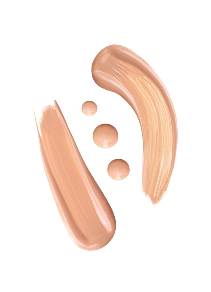 Photo cosmetic smear foundation cream on white background
