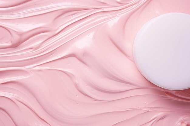 Cosmetic smears cream texture on pastel pink background