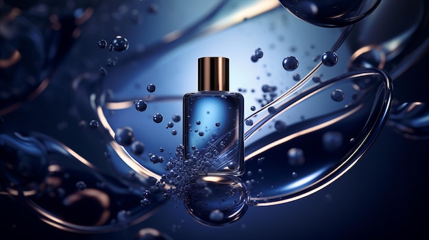 Cosmetic tubes 3d ad template aqua water splash drop realistic illustration