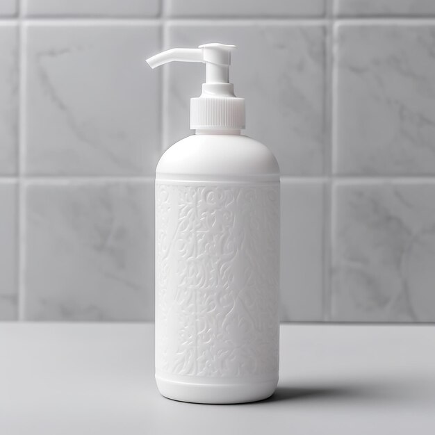 Cosmetic white soap bottle mockup Generative ai