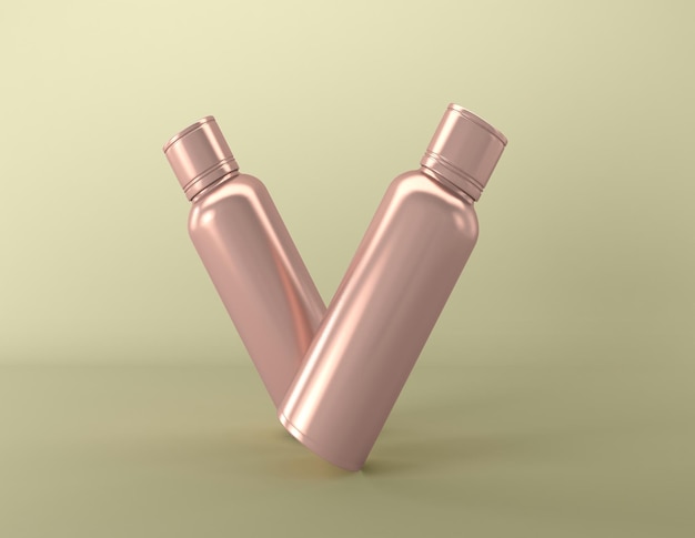 Cosmetics Bottles 3D Rendered illustration