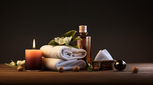 cosmetics and care accessories for spa