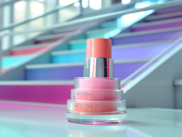Cosmetics concept featuring vibrant and b stair scene concept and creative design luxury eleganto