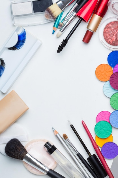 Cosmetics make-up on the table