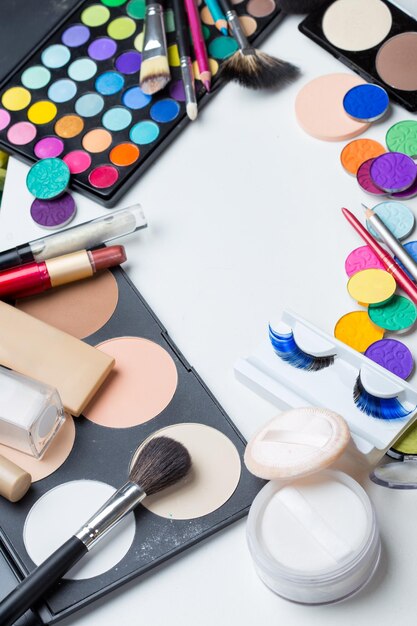 Cosmetics make-up on the table