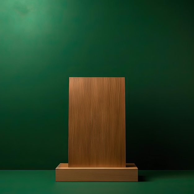 Cosmetics product advertising wooden podium background for mockup generative ai