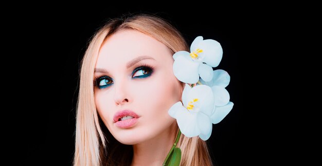 Cosmetics product for makeup natural spring beauty orchid flowers