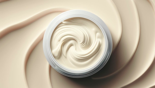 Photo cosmetics texture white cream generative ai