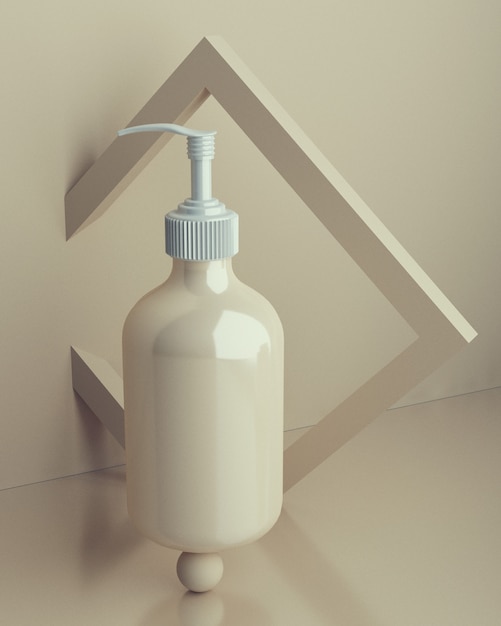 Cosmetisch product in een beige fles