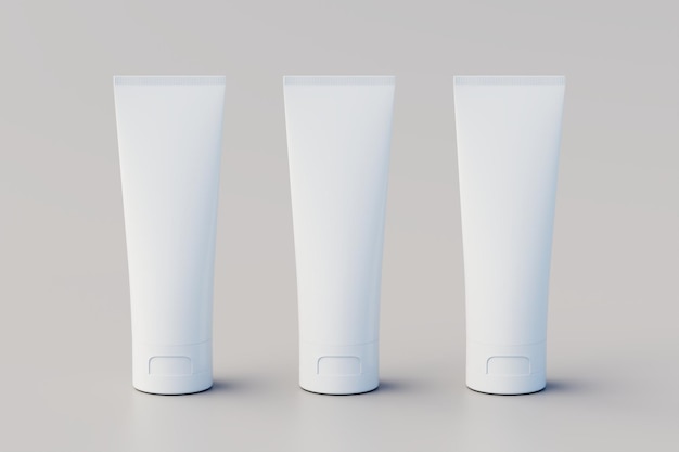 Cosmetische Crème Buis Verpakking Meerdere Buizen Mockup 3D Illustratie