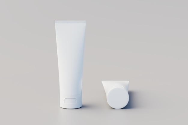 Cosmetische Crème Buis Verpakking Meerdere Buizen Mockup 3D Illustratie