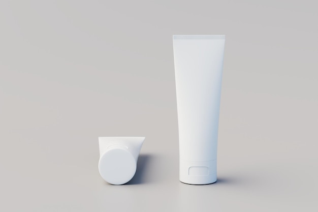 Cosmetische Crème Buis Verpakking Meerdere Buizen Mockup 3D Illustratie