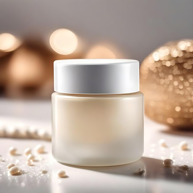 Cosmetische crème container pot op witte achtergrond Natuurlijke schoonheid productconcept