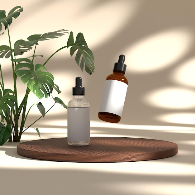 Cosmetische druppelflesje mockup weergave