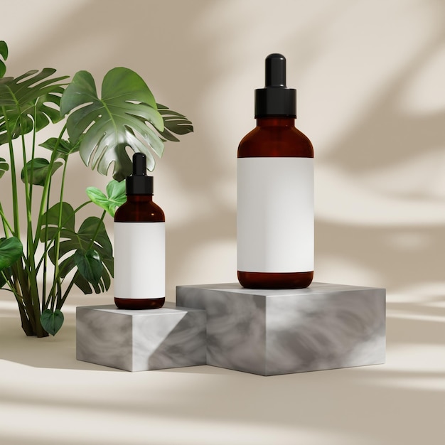 Cosmetische druppelflesje mockup weergave