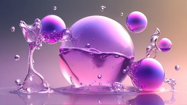 Cosmetische essentie vloeibare bubbels moleculen antioxidant van vloeibare bubbel