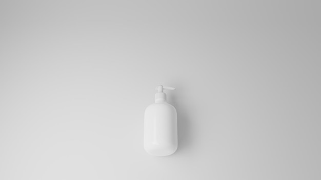 Cosmetische fles shampoo pomp 3d render