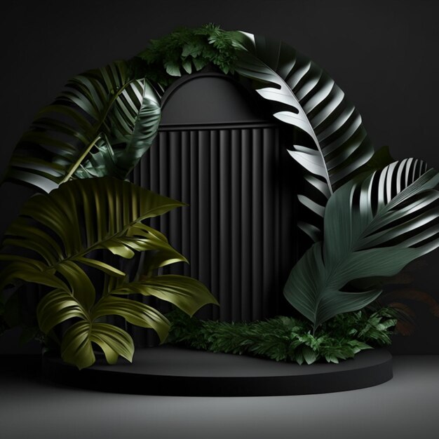 Foto cosmetische podium planten thuis decoratie award groene product showcase achtergrond