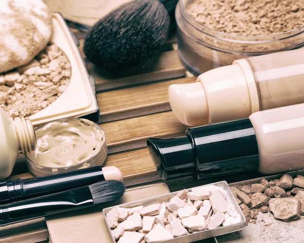 Cosmetische producten en accessoires voor corrigerende make-up Make-up foundation set Close-up