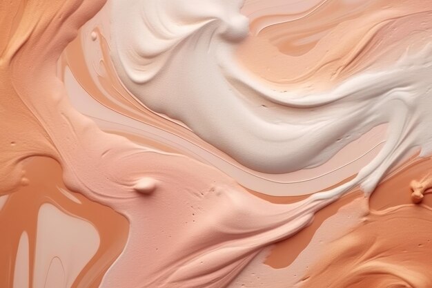 Foto cosmetische smeers van romige textuur in een pastelbeige