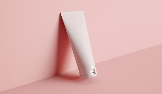 Cosmetische tube product mock up Schoonheid huidverzorging verpakking sjabloon 3D Rendering