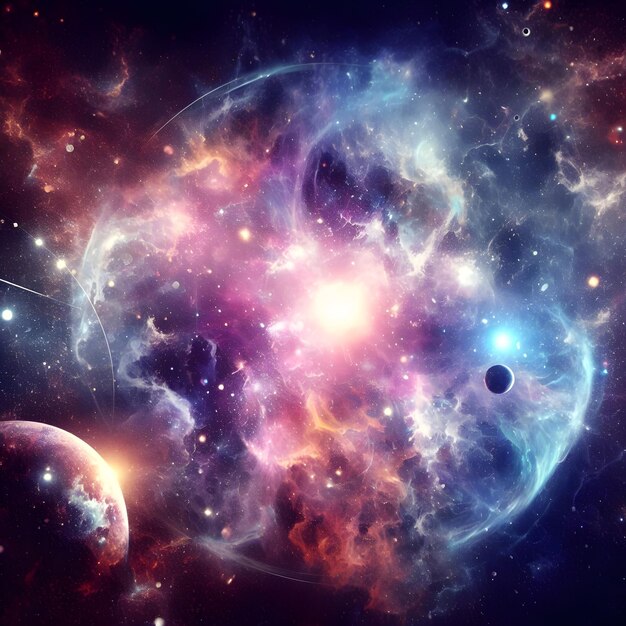 写真 宇宙の抽象的な星と惑星の宇宙