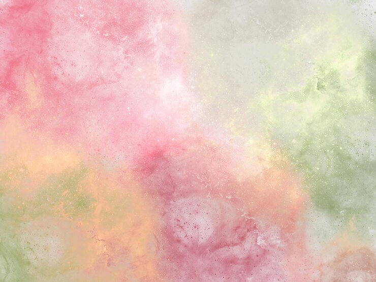 Cosmic abstract pinkgreen background imitating coloured dust splashes of paint
