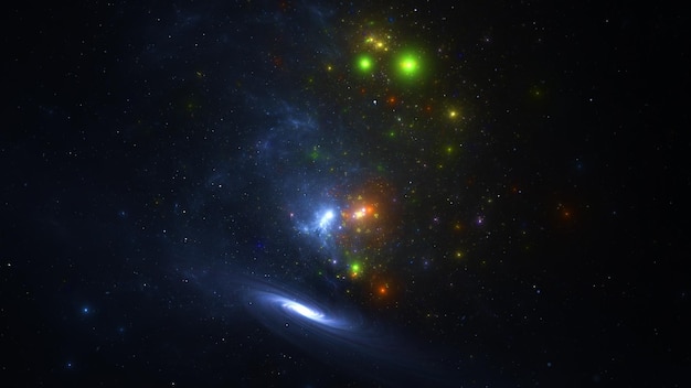 cosmic background of stars and galaxies a dark infinite universe with shining stars and constellations stellar space stardust nebulae 3d render