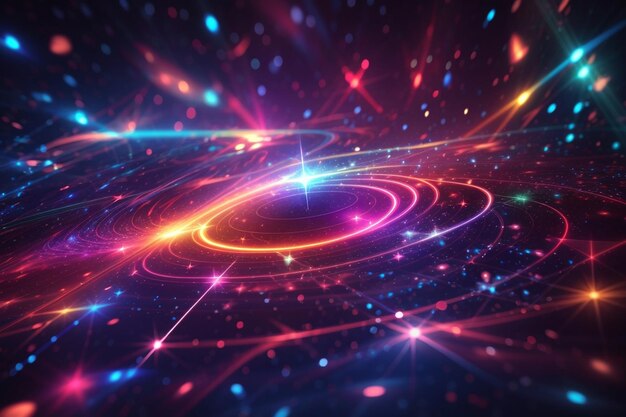 Cosmic background with colorful laser lights a perfect illustration for wallpapers