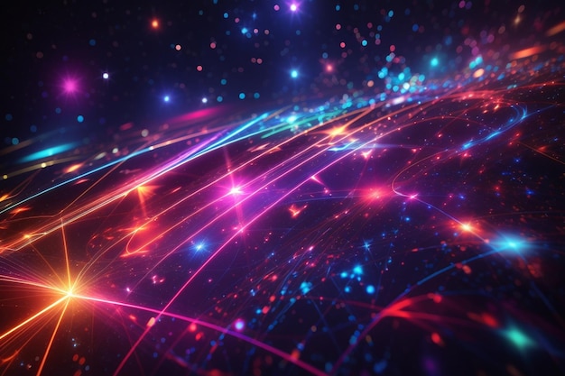 Cosmic background with colorful laser lights a perfect illustration for wallpapers