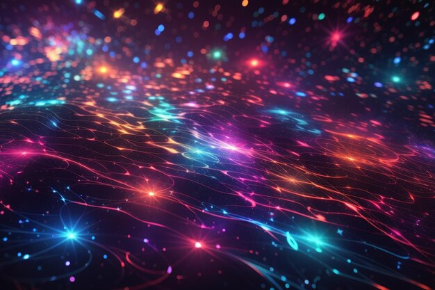 Cosmic background with colorful laser lights a perfect illustration for wallpapers