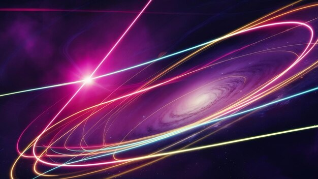 Cosmic background with colorful laser lights