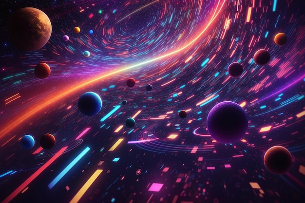 Foto sfondi cosmici con luci laser colorate