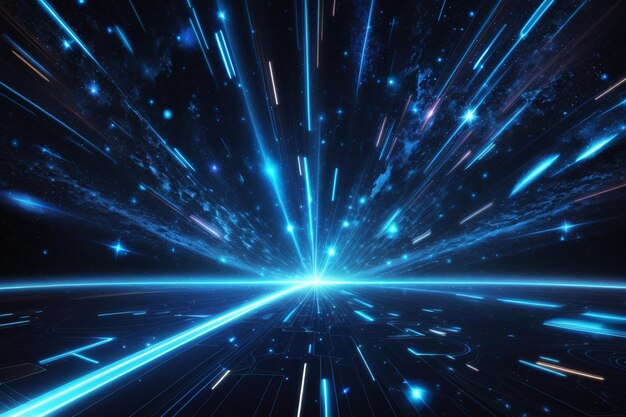 Cosmic background with dark and light blue laser lights perfect for a digital wallpaper