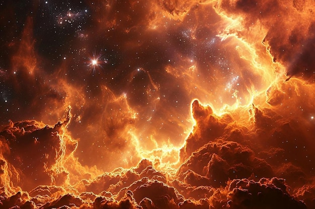 Cosmic background with orange