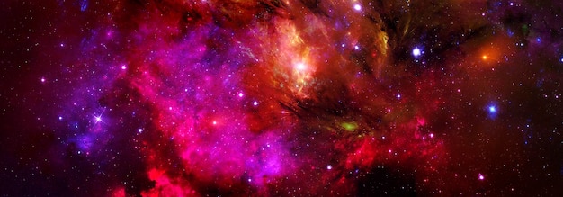 Cosmic background with a purple nebula and a cluster of cosmic gas and constellations in deep space