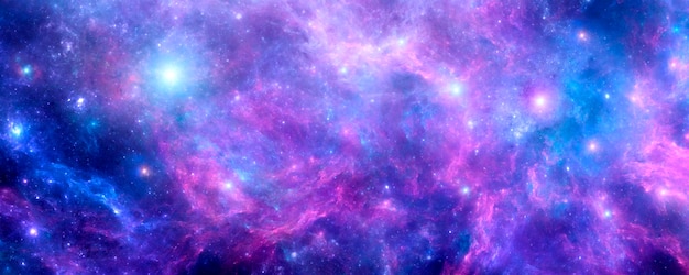 Cosmic background with purple nebula ,stardust and shining stars . Blue Galaxy