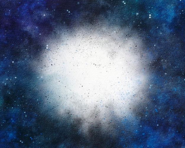 Cosmic background for your design Night sky card with empty space Watercolor hand drawn illustration made in procreate