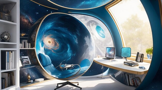 Cosmic Canvas Creating Art in ZeroGravity Home Office Environments