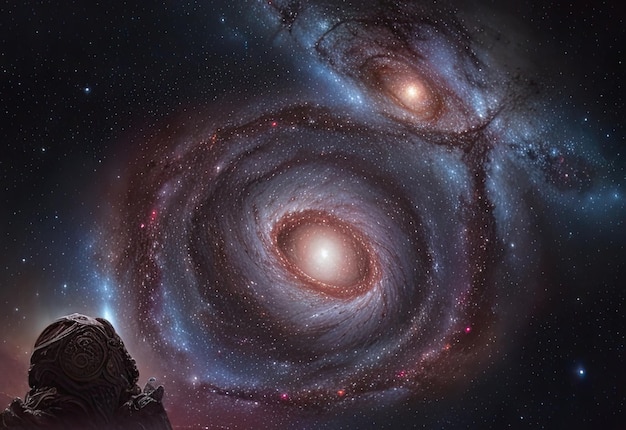 Foto tela cosmica che dipinge i segreti dell'universo
