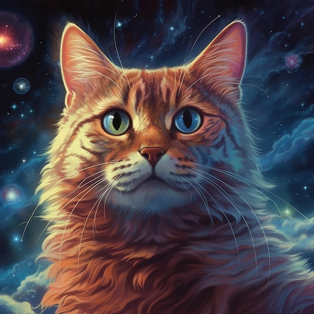 A cosmic cat in space