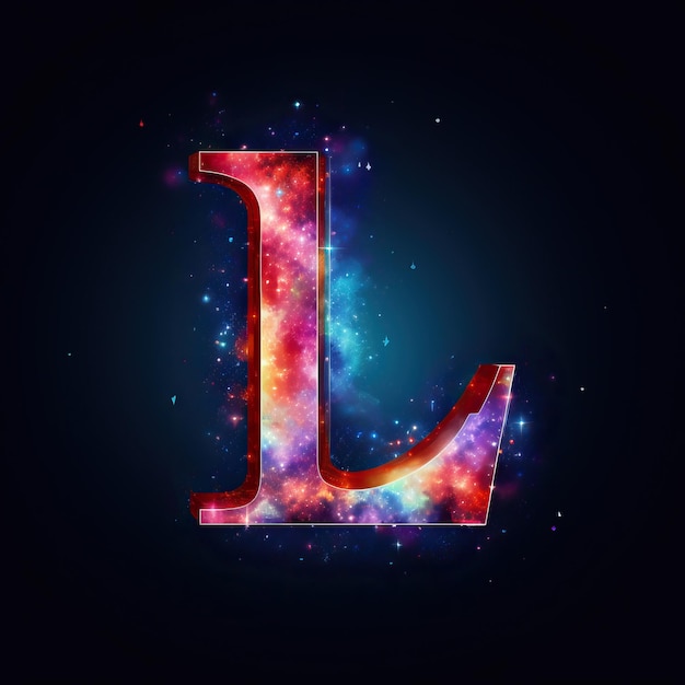 Cosmic Colorful Letter L illustration