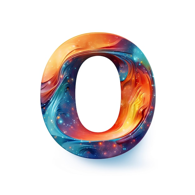 Photo cosmic colorful letter o illustration