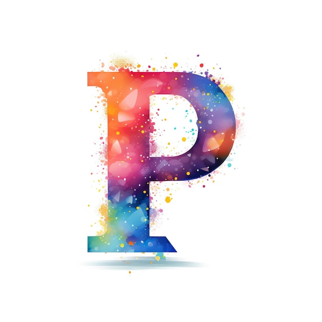 Cosmic Colorful Letter P illustration