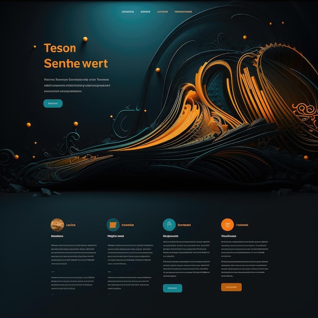 Cosmic Contrast verkent een donker thema met Cyan en Orange Website Pattern