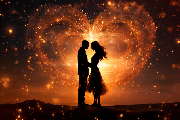 In a cosmic dance glittering stars align hearts in destinys embracea concept resonating