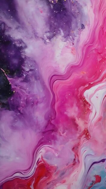 Cosmic dance of lilacpink abstract with mixed paint and acrylic texture in marble background