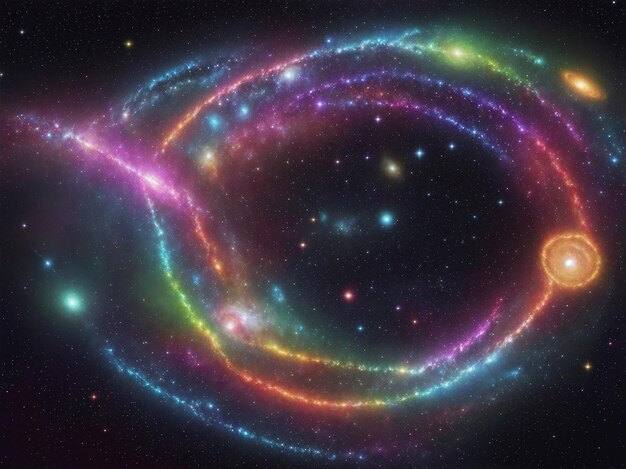 宇宙の7つのチャクラは 輝くエネルギーの中心 宇宙の占星術 宇宙自体は 超現実的な夢の風景 旋回する銀河の星雲